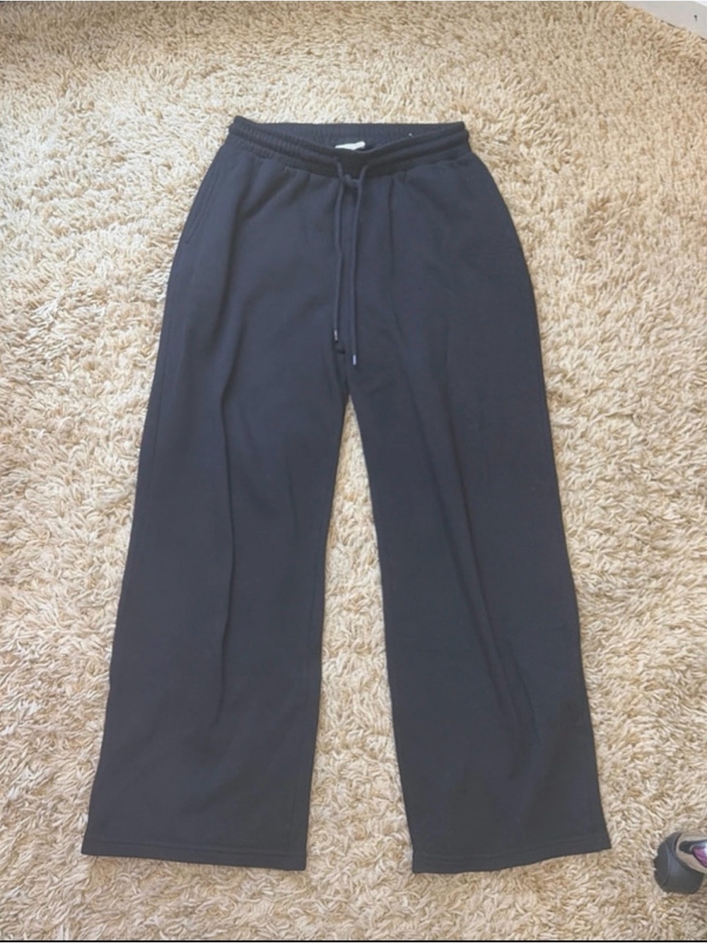 Reflex Black Wide-Leg Drawstring Pants